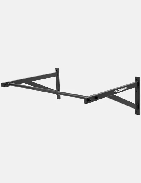 Gornation wall-mounted pull-up bar - black steel, straight grip