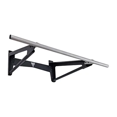 Pullup & Dip wall-mounted muscle-up bar - silver bar, black steel frame